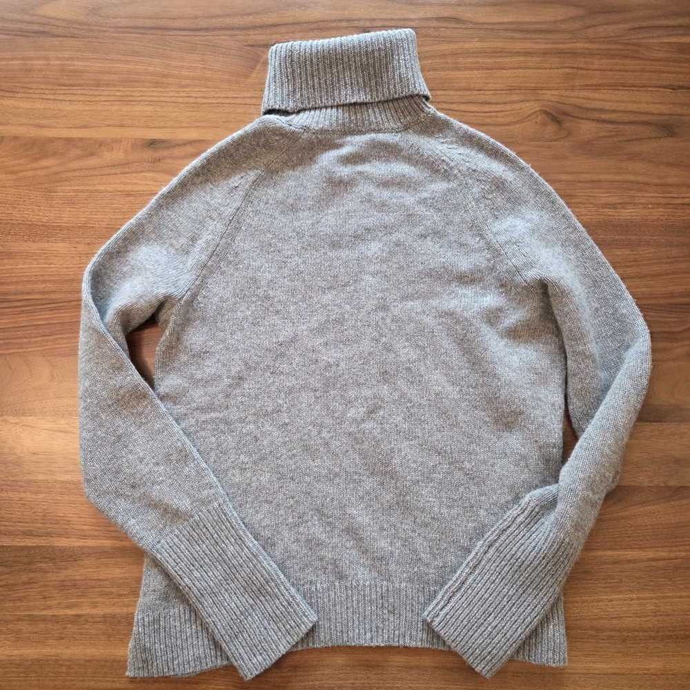 J. Crew Wool Cashmere Blend Turtleneck Sweater Heather Gray, Size Small - Picture 10 of 13